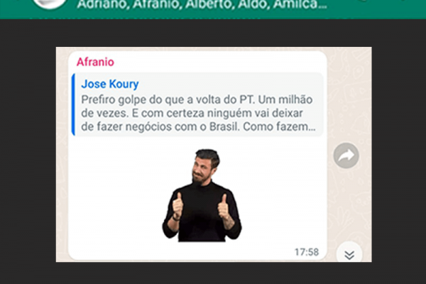 Faria Lima critica empresários que defenderam golpe Faria Lima critica empresários que defenderam golpe