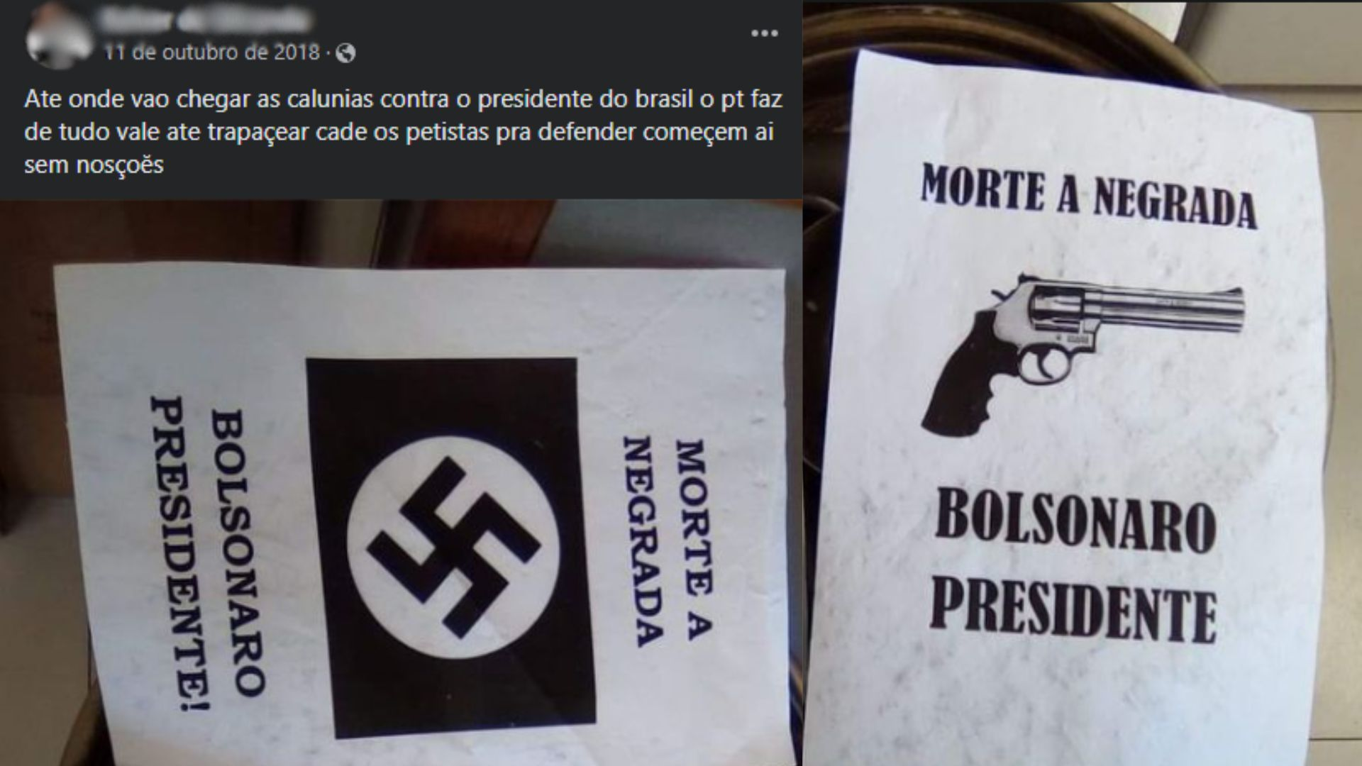 Pai que agrediu criança em escola de Campo Grande tem mensagens racistas com suástica nas redes sociais Pai que agrediu criança em escola de Campo Grande tem mensagens racistas com suástica nas redes sociais