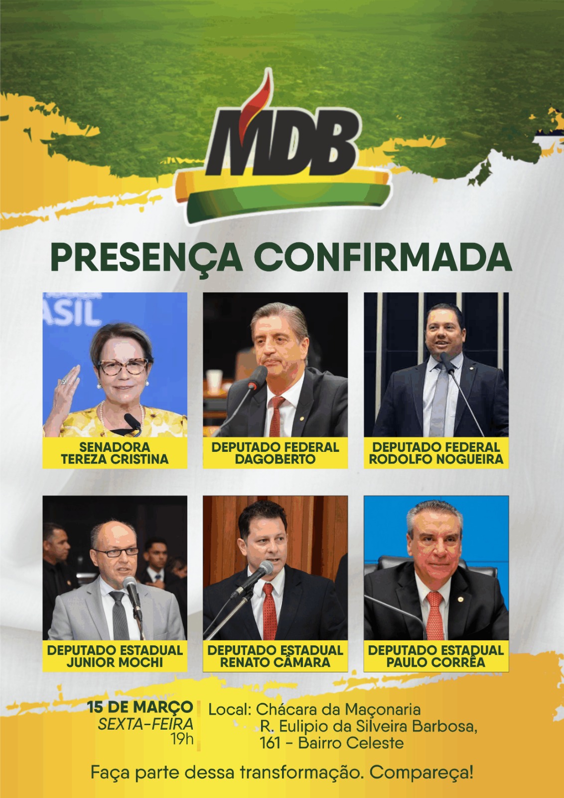 RIO BRILHANTE: ENCONTRO DO MDB VAI REUNIR OS PRINCIPAIS NOMES DA POLÍTICA DO ESTADO RIO BRILHANTE: ENCONTRO DO MDB VAI REUNIR OS PRINCIPAIS NOMES DA POLÍTICA DO ESTADO