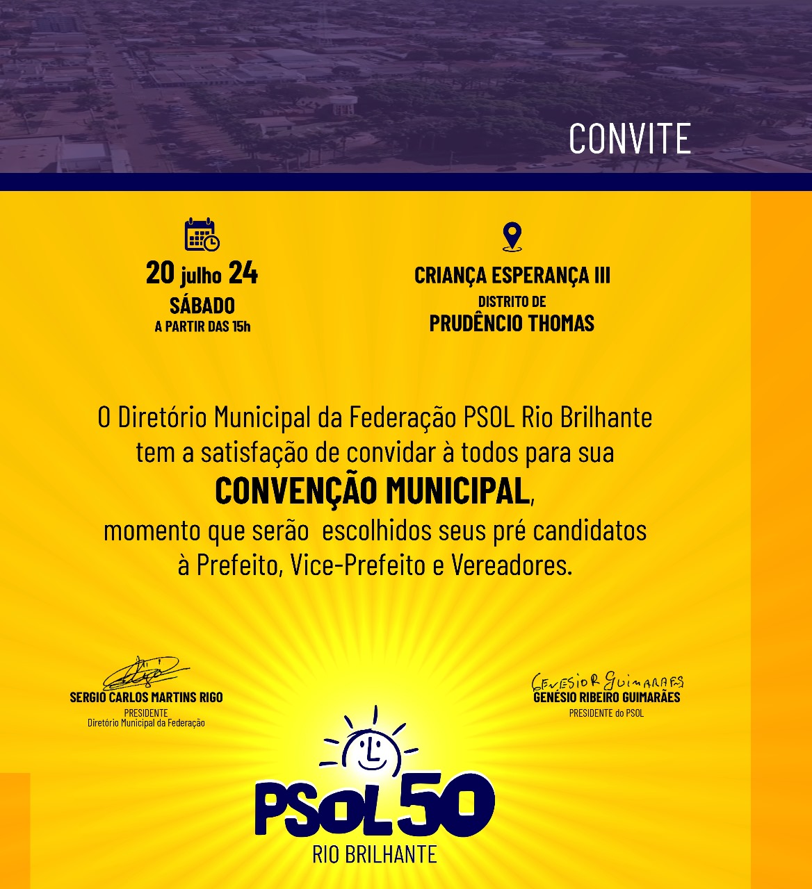 PSOL REALIZA CONVENÇÃO EM RIO BRILHANTE