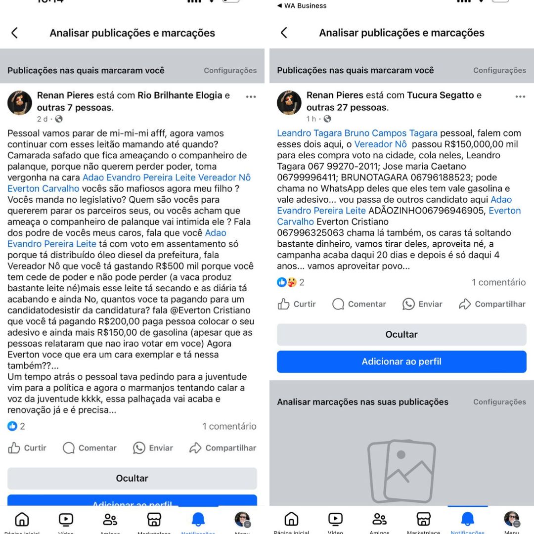 RIO BRILHANTE: VEREADORES SÃO ALVOS DE ATAQUES NAS REDES SOCIAIS