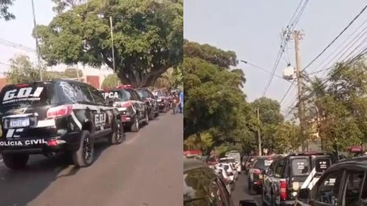 Policiais Civil protestam com uso de máscaras e são retirados de desfile da independência