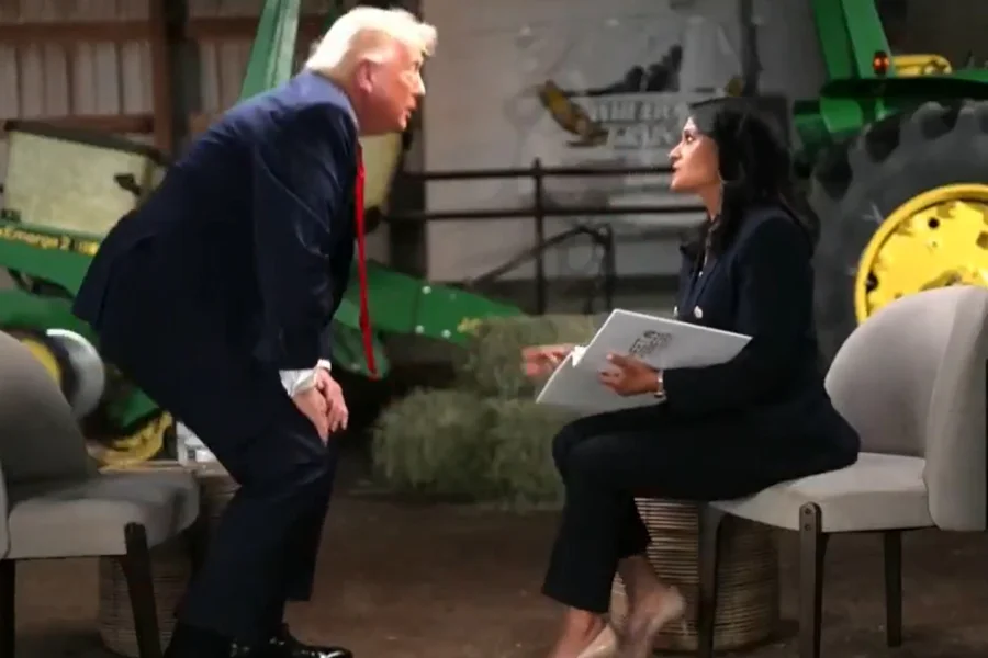 Trump abandona entrevista após ser questionado por fraude eleitoral.